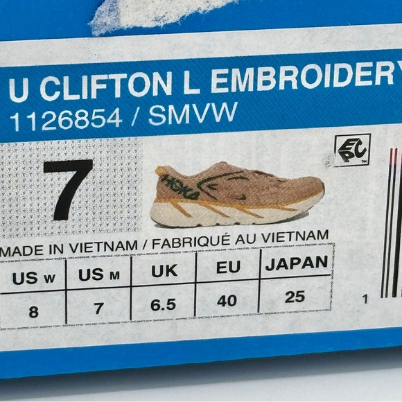 NWT Hoka Clifton L Embroidery UNISEX Shoes Leather Brown Sirrocco Mountain View - Picture 6 of 16